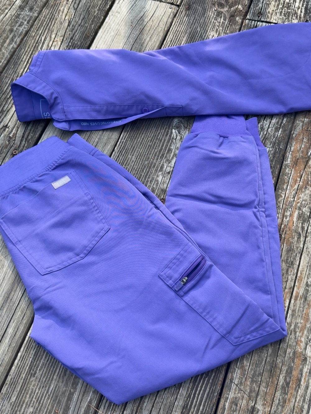 Figs Amethyst Purple Rafella Top With Zamora Joggers - Picture 5 of 5